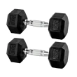 Par Halteres 5kg + 5kg Dumbbell Sextavado Emborrachado Pegada Cromada Gallant (GDB05F3B-PT)