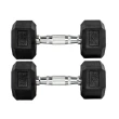 Par Halteres 5kg + 5kg Dumbbell Sextavado Emborrachado Pegada Cromada Gallant (GDB05F3B-PT)